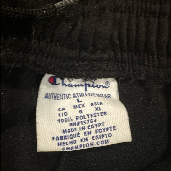 EUC Champion Authentic  Active athletic wear black joggers pants bottoms Sz L - Picture 3 of 4
